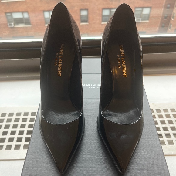 Saint Laurent Patent Leather Black Zoe Pumps - NEW - Picture 4 of 5